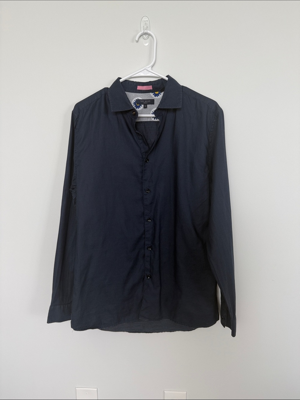 Ted Baker Navy Microdot Casual Button-Down Shirt